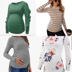 Maternity bundle 4 long sleeve maternity tops for fall